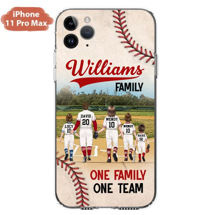 Personalized Baseball Family Phone Case - Up to 3 Children - Valentine's Day/Birthday/Anniversary Gift For Husband & Wife - One Family One Team - Case for iPhone/Samsung
