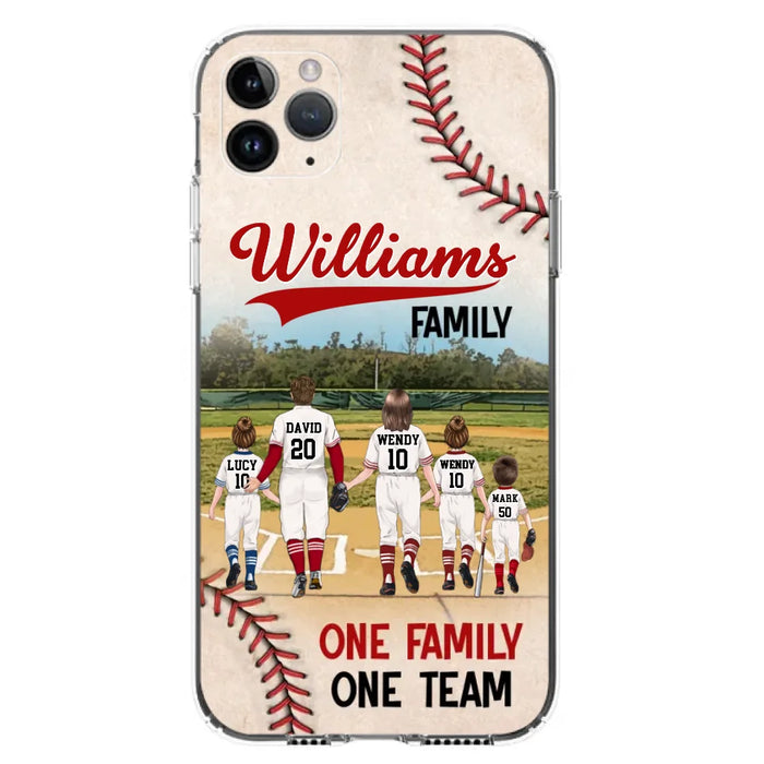 Personalized Baseball Family Phone Case - Up to 3 Children - Valentine's Day/Birthday/Anniversary Gift For Husband & Wife - One Family One Team - Case for iPhone/Samsung