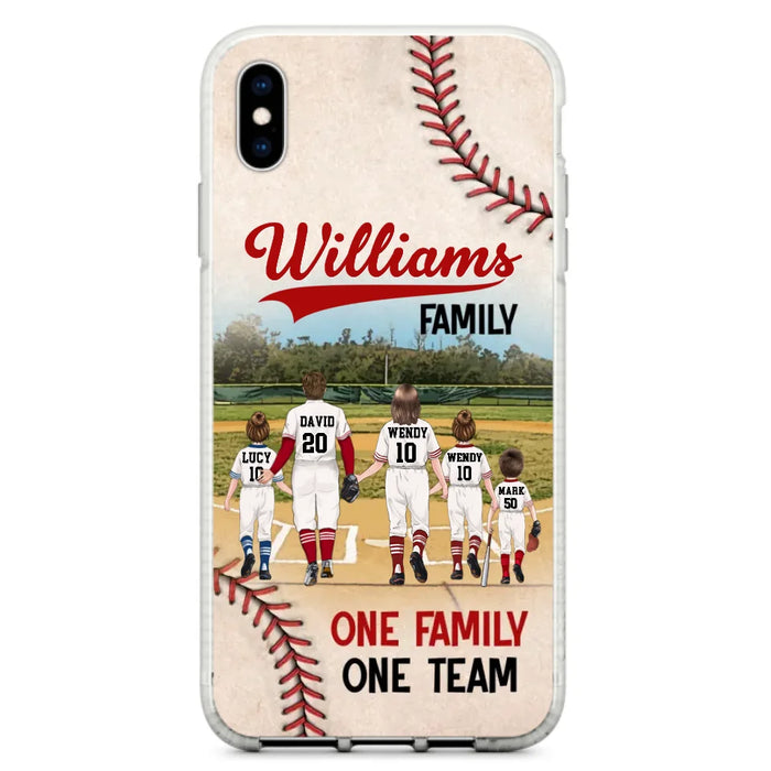 Personalized Baseball Family Phone Case - Up to 3 Children - Valentine's Day/Birthday/Anniversary Gift For Husband & Wife - One Family One Team - Case for iPhone/Samsung