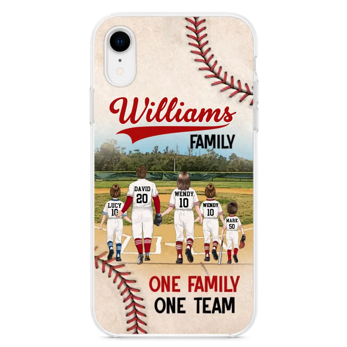 Personalized Baseball Family Phone Case - Up to 3 Children - Valentine's Day/Birthday/Anniversary Gift For Husband & Wife - One Family One Team - Case for iPhone/Samsung