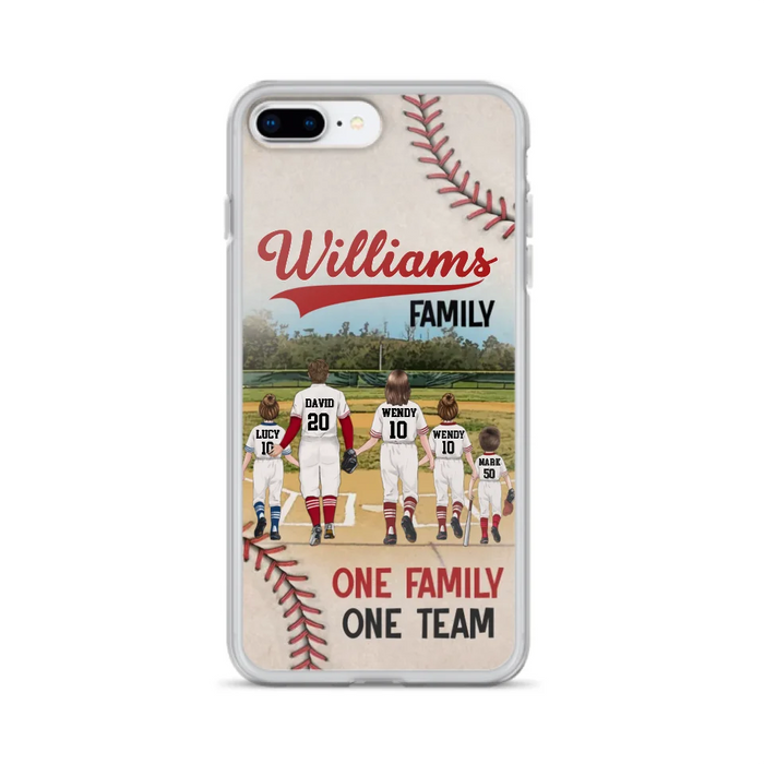 Personalized Baseball Family Phone Case - Up to 3 Children - Valentine's Day/Birthday/Anniversary Gift For Husband & Wife - One Family One Team - Case for iPhone/Samsung