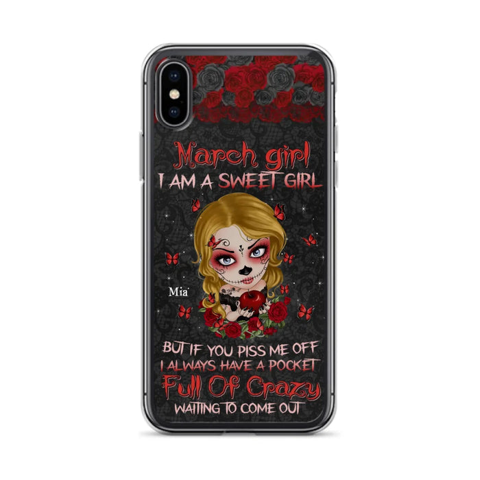 Custom Personalized Sweet Skull Girl Phone Case - Birthday Gift Idea For Girl/ Skull Lover - I Am A Sweet Girl - Case For iPhone And Samsung