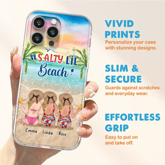 Personalized Beach Girls Phone Case - Up to 3 Girls - Gift Idea For Friends/Sisters - Salty Lil' Beach - Case For iPhone And Samsung