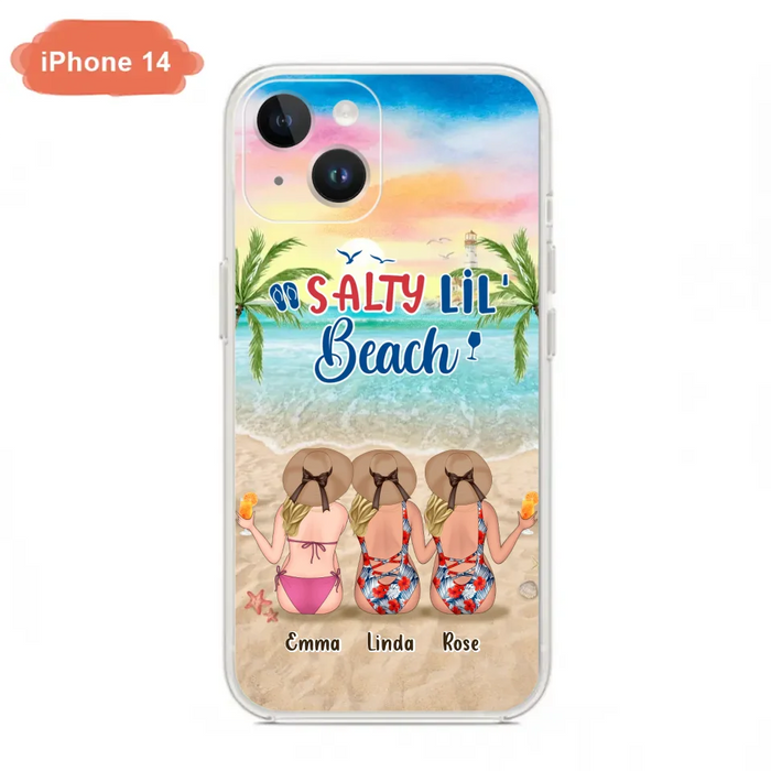 Personalized Beach Girls Phone Case - Up to 3 Girls - Gift Idea For Friends/Sisters - Salty Lil' Beach - Case For iPhone And Samsung