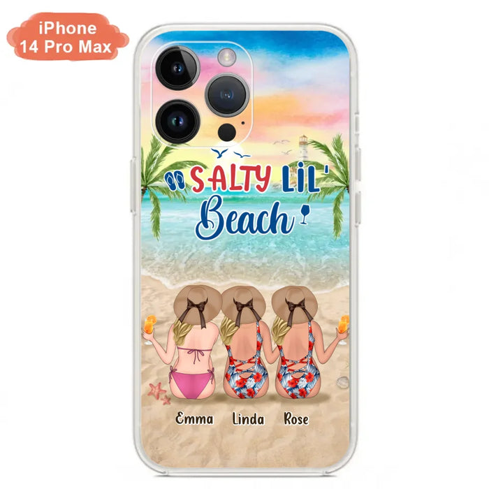 Personalized Beach Girls Phone Case - Up to 3 Girls - Gift Idea For Friends/Sisters - Salty Lil' Beach - Case For iPhone And Samsung