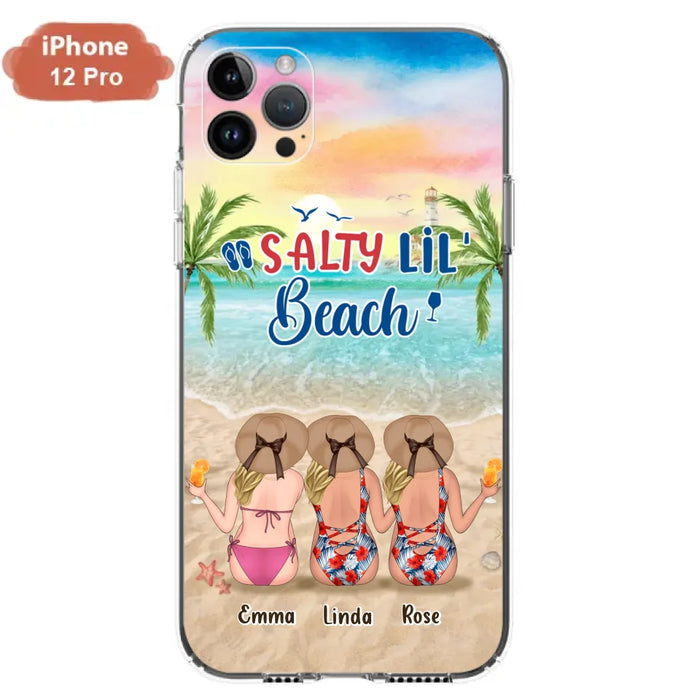 Personalized Beach Girls Phone Case - Up to 3 Girls - Gift Idea For Friends/Sisters - Salty Lil' Beach - Case For iPhone And Samsung