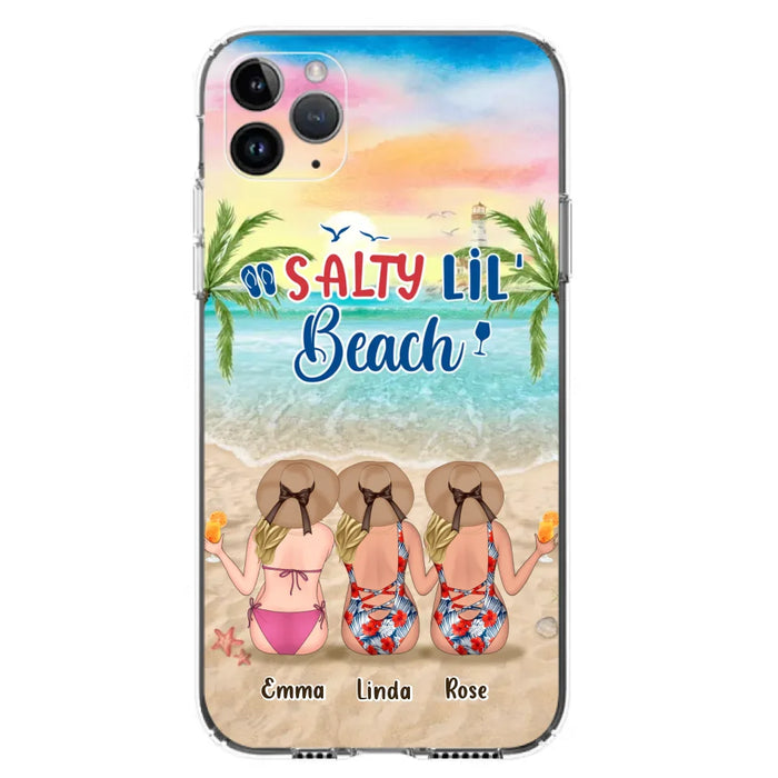 Personalized Beach Girls Phone Case - Up to 3 Girls - Gift Idea For Friends/Sisters - Salty Lil' Beach - Case For iPhone And Samsung