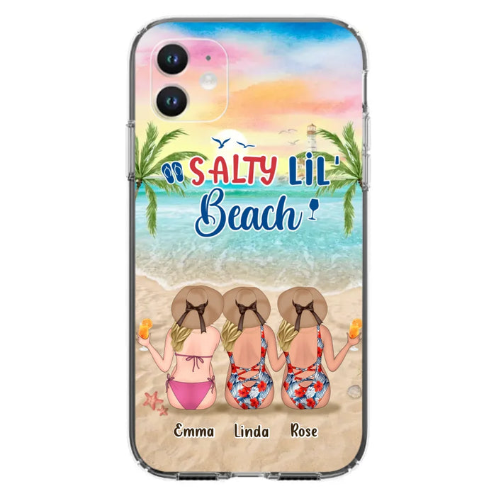 Personalized Beach Girls Phone Case - Up to 3 Girls - Gift Idea For Friends/Sisters - Salty Lil' Beach - Case For iPhone And Samsung