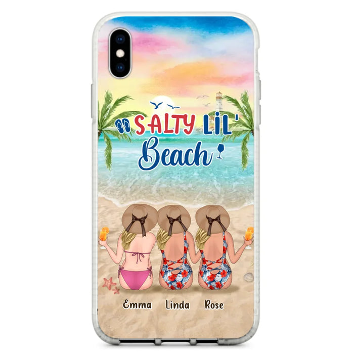 Personalized Beach Girls Phone Case - Up to 3 Girls - Gift Idea For Friends/Sisters - Salty Lil' Beach - Case For iPhone And Samsung