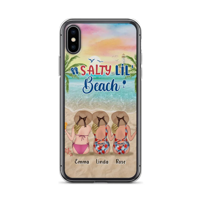 Personalized Beach Girls Phone Case - Up to 3 Girls - Gift Idea For Friends/Sisters - Salty Lil' Beach - Case For iPhone And Samsung