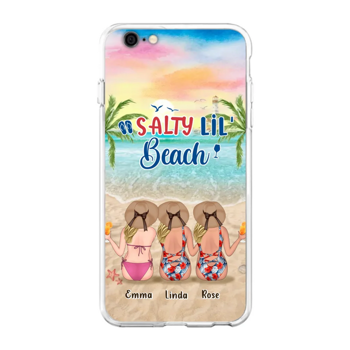 Personalized Beach Girls Phone Case - Up to 3 Girls - Gift Idea For Friends/Sisters - Salty Lil' Beach - Case For iPhone And Samsung