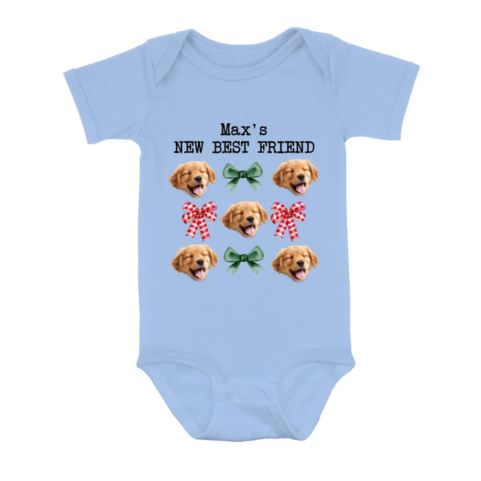 Personalized Coquettee Baby Onesie - Gift Idea For Christmas/Dog Lover - Upload Dog's Face - New Best Friend