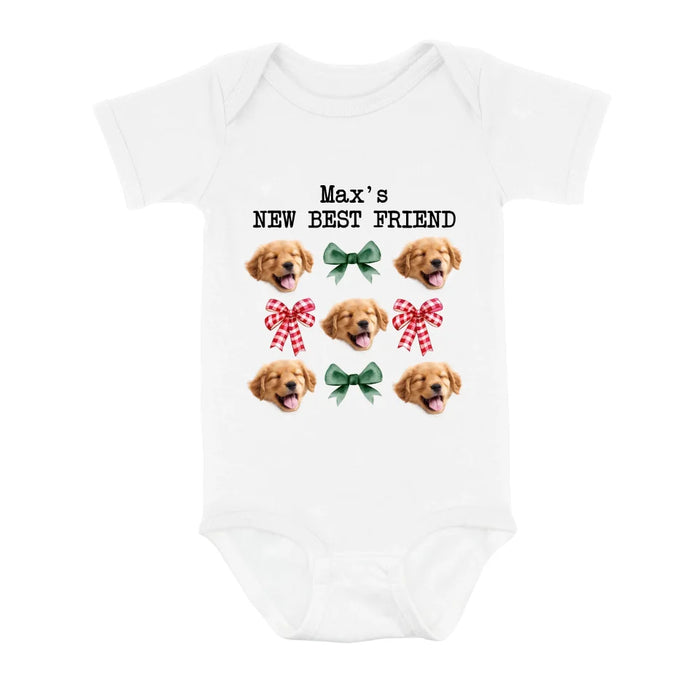 Personalized Coquettee Baby Onesie - Gift Idea For Christmas/Dog Lover - Upload Dog's Face - New Best Friend