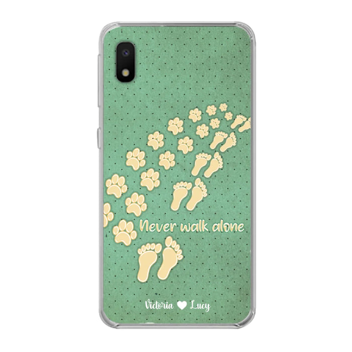 Personalized Dogs's Paws Phone Case - Best Gift Idea For Dog Lovers With Up to 3 Dogs's Paws - Never Walk ALone - Case For iPhone, Samsung And Xiaomi