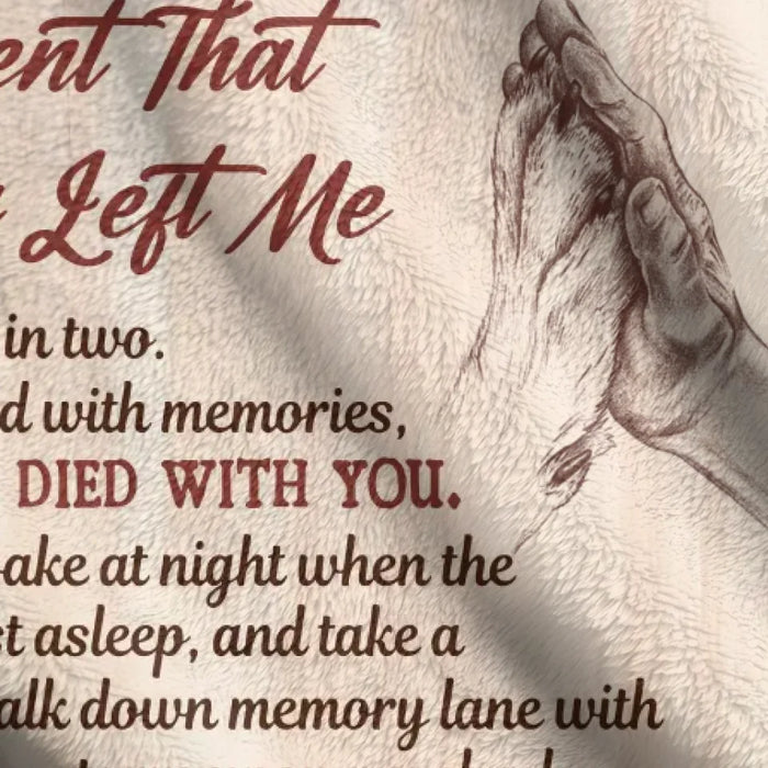 Personalized Memorial Pet Collar Fleece Throw/Quilt Blanket - Upload Photo - Memorial Gift Idea For Dog/Cat/Pet Lover - The Moment That You Left Me