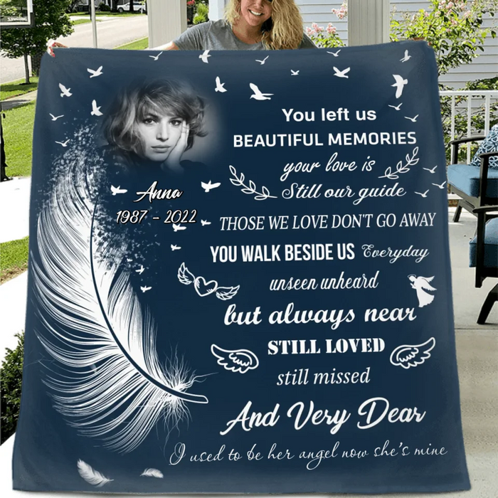 Personalized Memorial Quilt/Fleece Throw Blanket - Upload Photo - Memorial Gift Idea