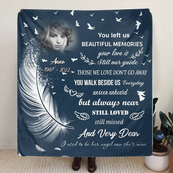 Personalized Memorial Quilt/Fleece Throw Blanket - Upload Photo - Memorial Gift Idea