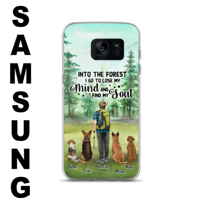 Custom Personalized Solo Trekking Woods  With Pets Phone Case - Upto 4 Pets - Case For iPhone and Samsung - 6CIAJ9