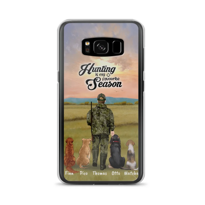 Personalized Hunting Phone Case - Man/Woman With Upto 4 Dogs - Phone Case For iPhone And Samsung - 4168OK