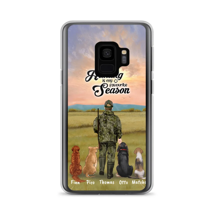 Personalized Hunting Phone Case - Man/Woman With Upto 4 Dogs - Phone Case For iPhone And Samsung - 4168OK