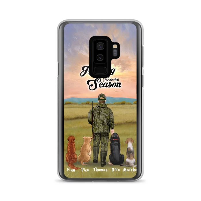 Personalized Hunting Phone Case - Man/Woman With Upto 4 Dogs - Phone Case For iPhone And Samsung - 4168OK