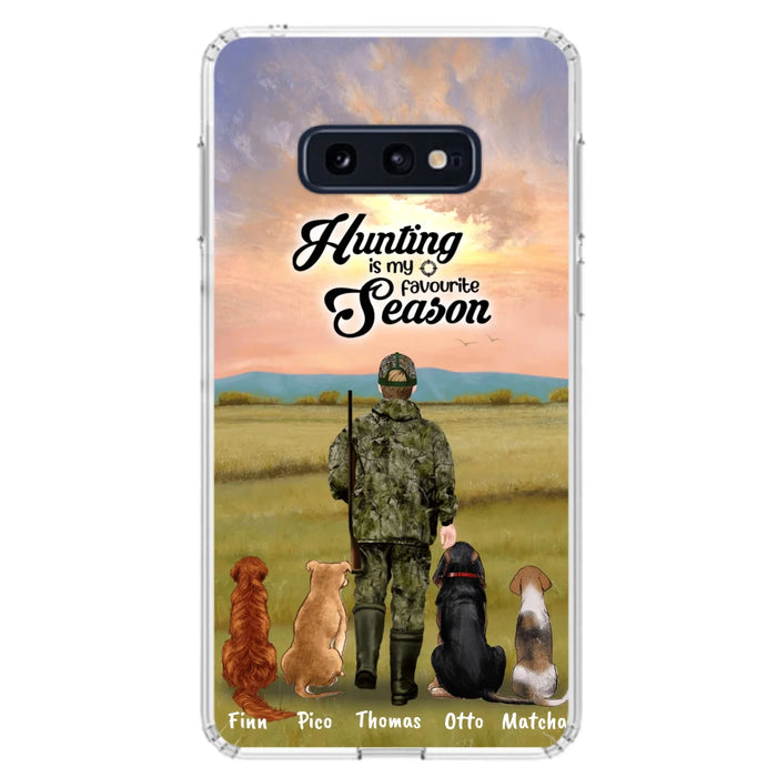 Personalized Hunting Phone Case - Man/Woman With Upto 4 Dogs - Phone Case For iPhone And Samsung - 4168OK