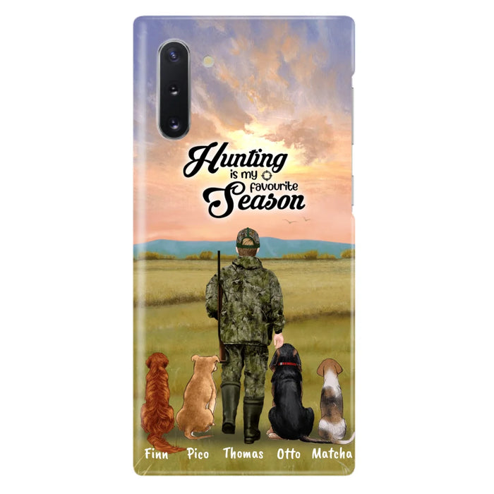 Personalized Hunting Phone Case - Man/Woman With Upto 4 Dogs - Phone Case For iPhone And Samsung - 4168OK