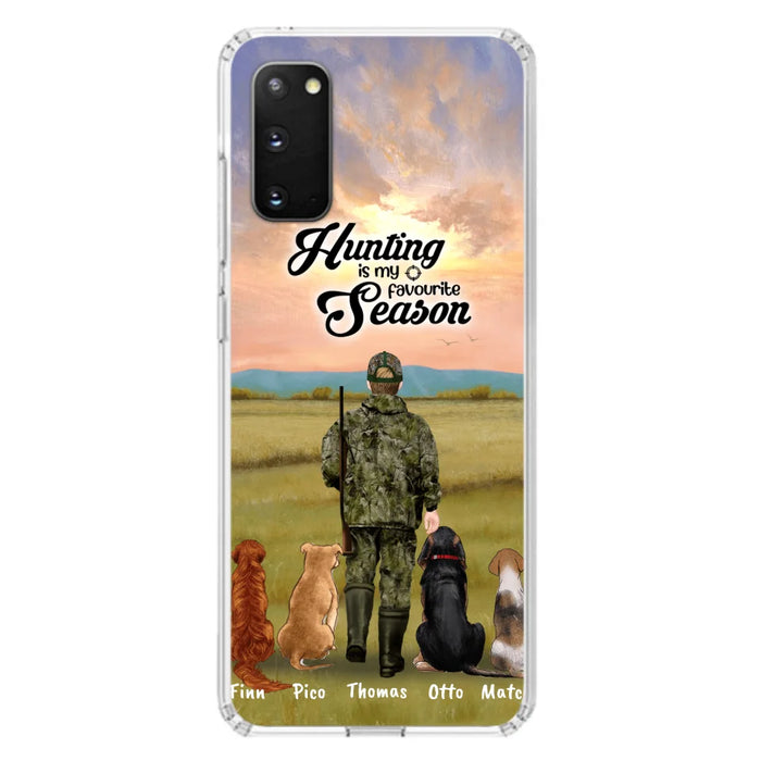 Personalized Hunting Phone Case - Man/Woman With Upto 4 Dogs - Phone Case For iPhone And Samsung - 4168OK