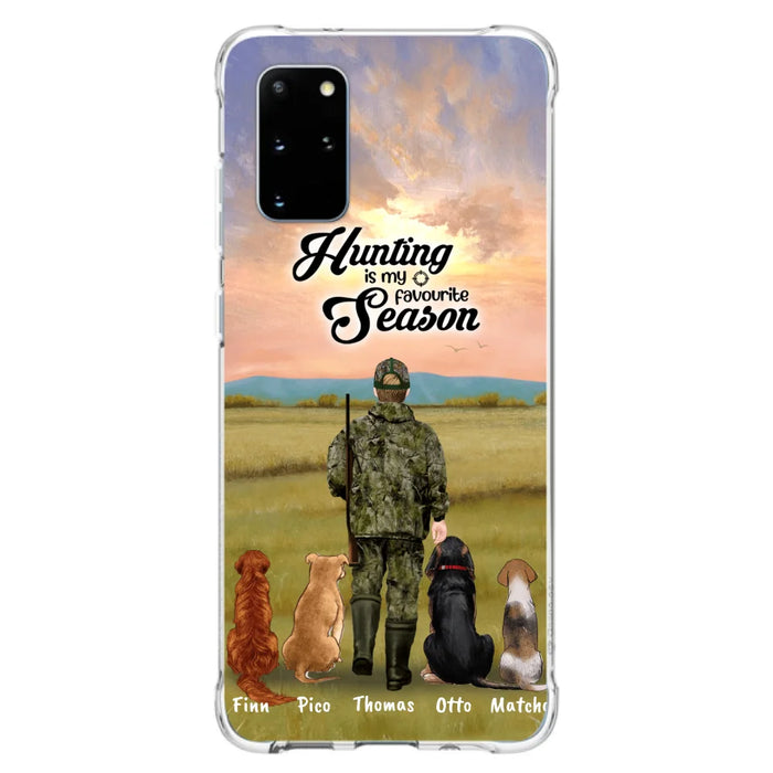Personalized Hunting Phone Case - Man/Woman With Upto 4 Dogs - Phone Case For iPhone And Samsung - 4168OK