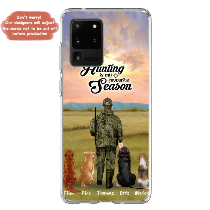 Personalized Hunting Phone Case - Man/Woman With Upto 4 Dogs - Phone Case For iPhone And Samsung - 4168OK