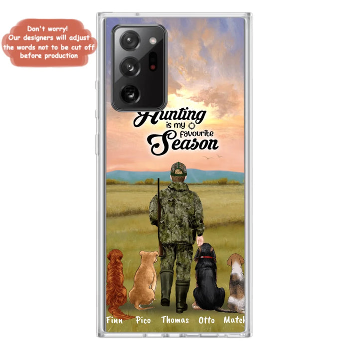 Personalized Hunting Phone Case - Man/Woman With Upto 4 Dogs - Phone Case For iPhone And Samsung - 4168OK