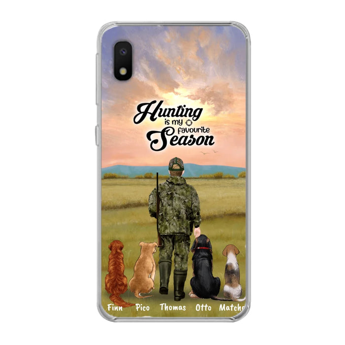 Personalized Hunting Phone Case - Man/Woman With Upto 4 Dogs - Phone Case For iPhone And Samsung - 4168OK