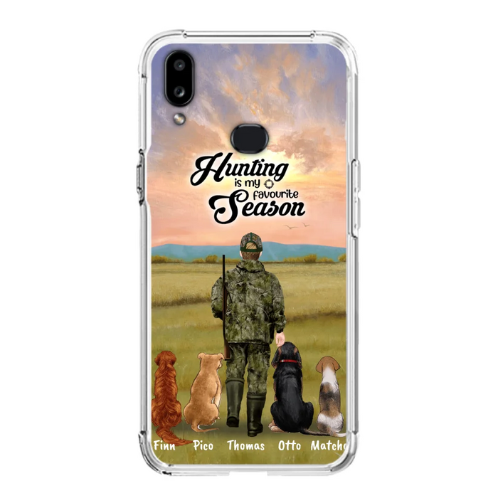 Personalized Hunting Phone Case - Man/Woman With Upto 4 Dogs - Phone Case For iPhone And Samsung - 4168OK