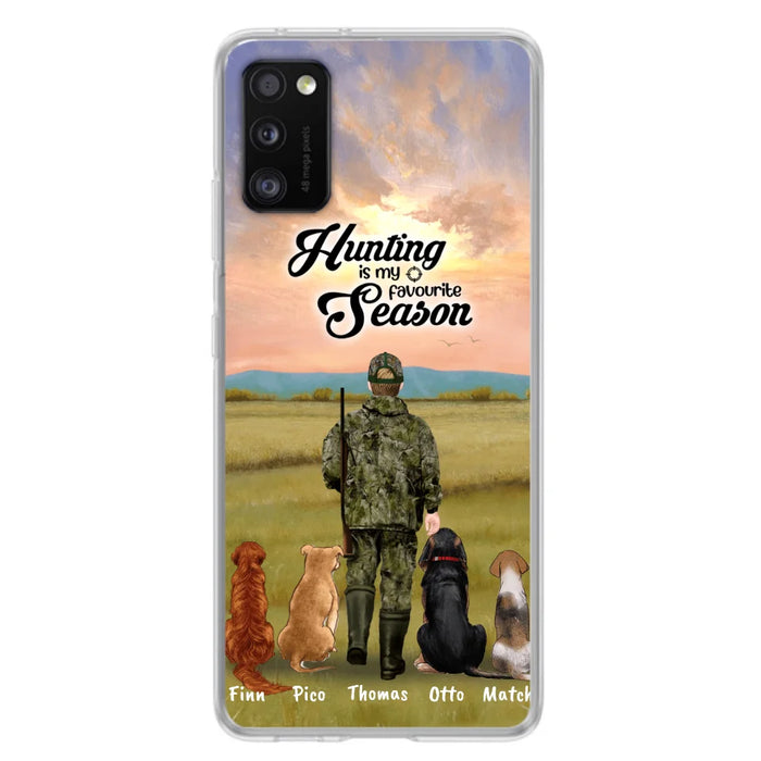 Personalized Hunting Phone Case - Man/Woman With Upto 4 Dogs - Phone Case For iPhone And Samsung - 4168OK