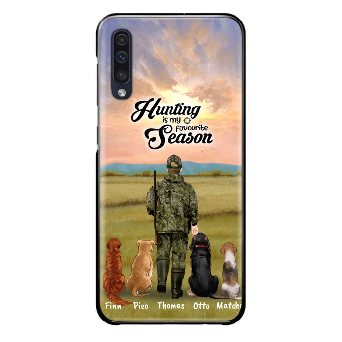 Personalized Hunting Phone Case - Man/Woman With Upto 4 Dogs - Phone Case For iPhone And Samsung - 4168OK
