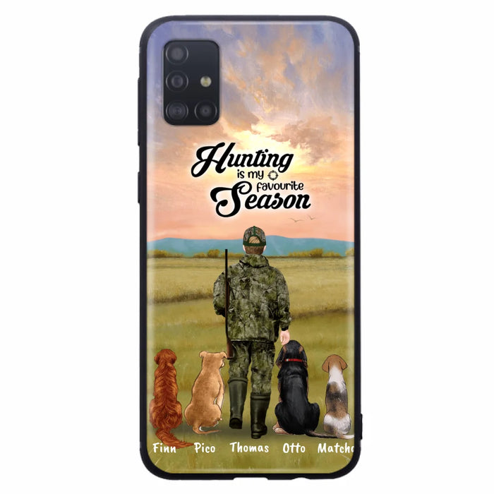 Personalized Hunting Phone Case - Man/Woman With Upto 4 Dogs - Phone Case For iPhone And Samsung - 4168OK