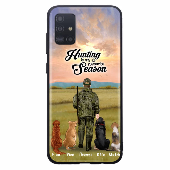 Personalized Hunting Phone Case - Man/Woman With Upto 4 Dogs - Phone Case For iPhone And Samsung - 4168OK