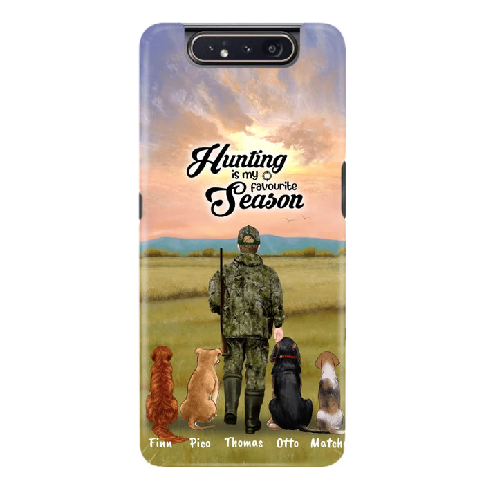 Personalized Hunting Phone Case - Man/Woman With Upto 4 Dogs - Phone Case For iPhone And Samsung - 4168OK