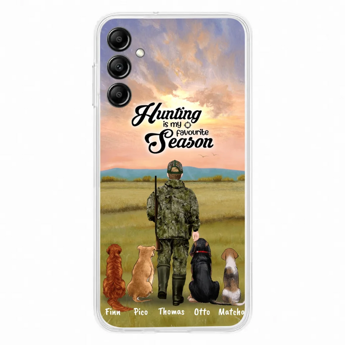 Personalized Hunting Phone Case - Man/Woman With Upto 4 Dogs - Phone Case For iPhone And Samsung - 4168OK