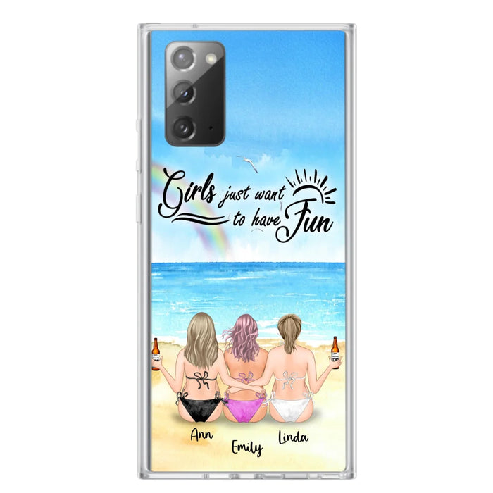 Personalized Best Friends Phone Case - Upto 3 Besties - Girls Just Want To Have Fun