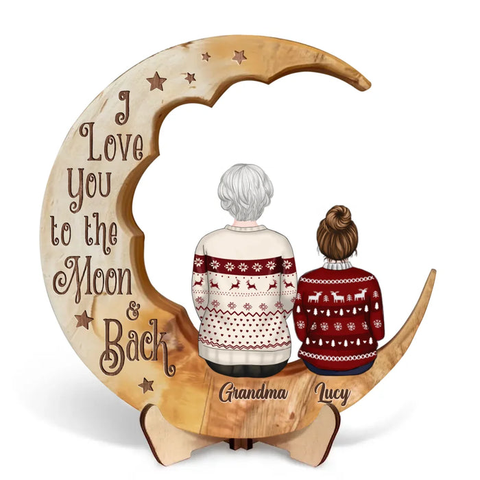 Personalized Grandma And Kids Wooden Art - Christmas Gift Idea For Grandma - The Love Between A Grandma & Her Grandkids Is Forever