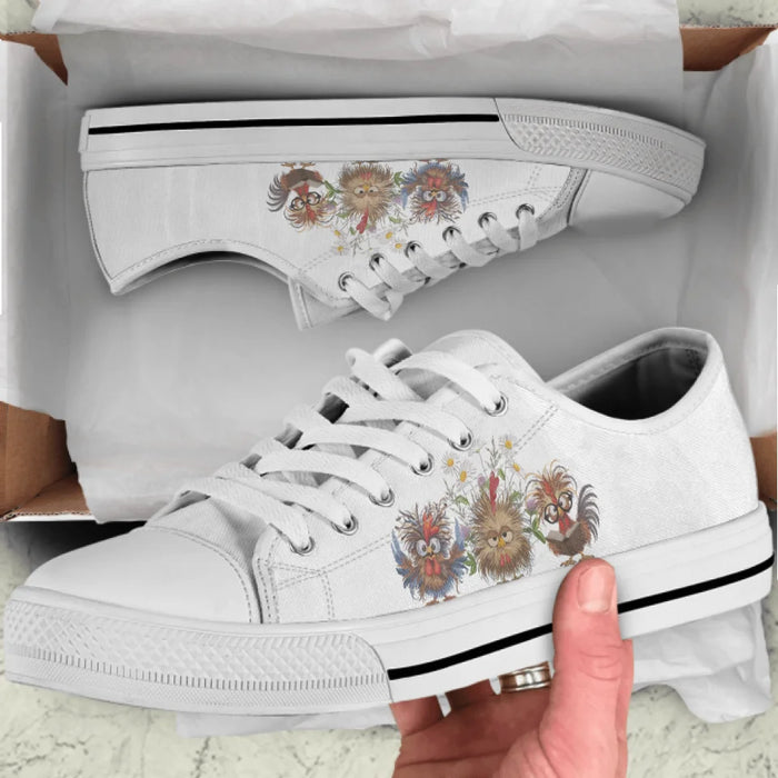 Personalized Chicken Flower Sneakers - Gift Idea For Chicken Lover