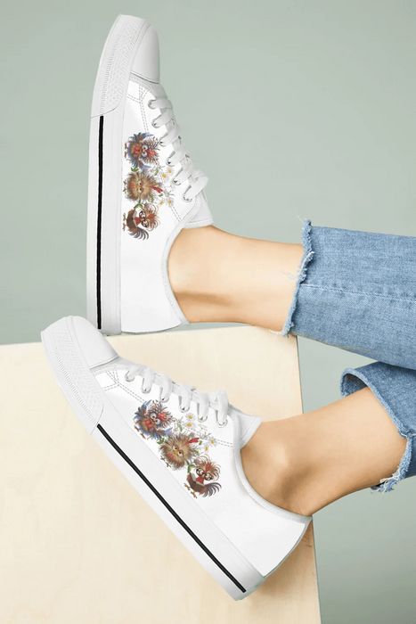 Personalized Chicken Flower Sneakers - Gift Idea For Chicken Lover