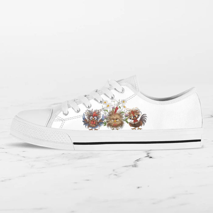 Personalized Chicken Flower Sneakers - Gift Idea For Chicken Lover