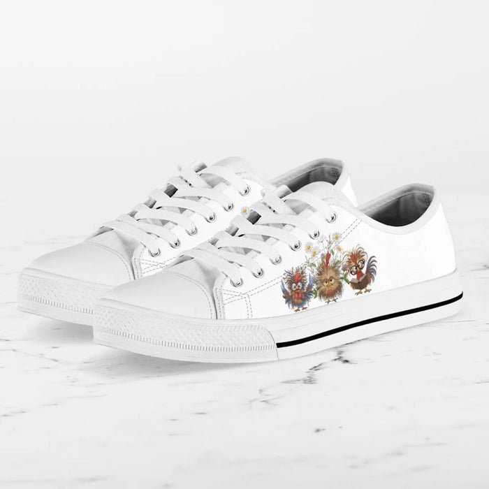 Personalized Chicken Flower Sneakers - Gift Idea For Chicken Lover