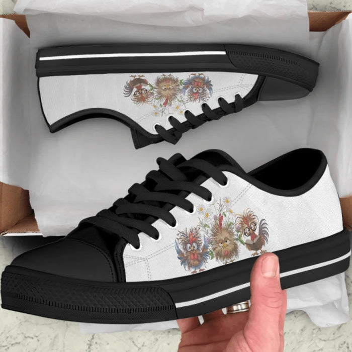 Personalized Chicken Flower Sneakers - Gift Idea For Chicken Lover