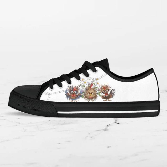Personalized Chicken Flower Sneakers - Gift Idea For Chicken Lover