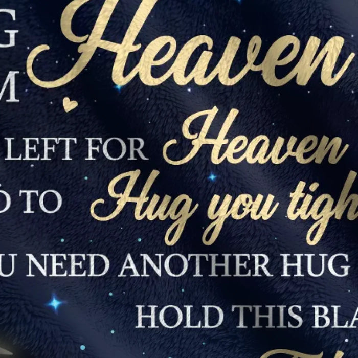 Personalized Memorial Pillow Cover/Quilt/Fleece Throw Blanket - Memorial Gift Idea - Upload Photo - A Hug From Heaven