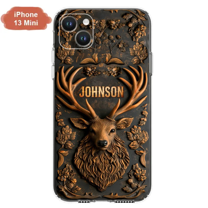 Personalized Deer Hunting 3D Printed Effect Phone Case - Gift Idea For Hunting Lover - Case For iPhone/Samsung