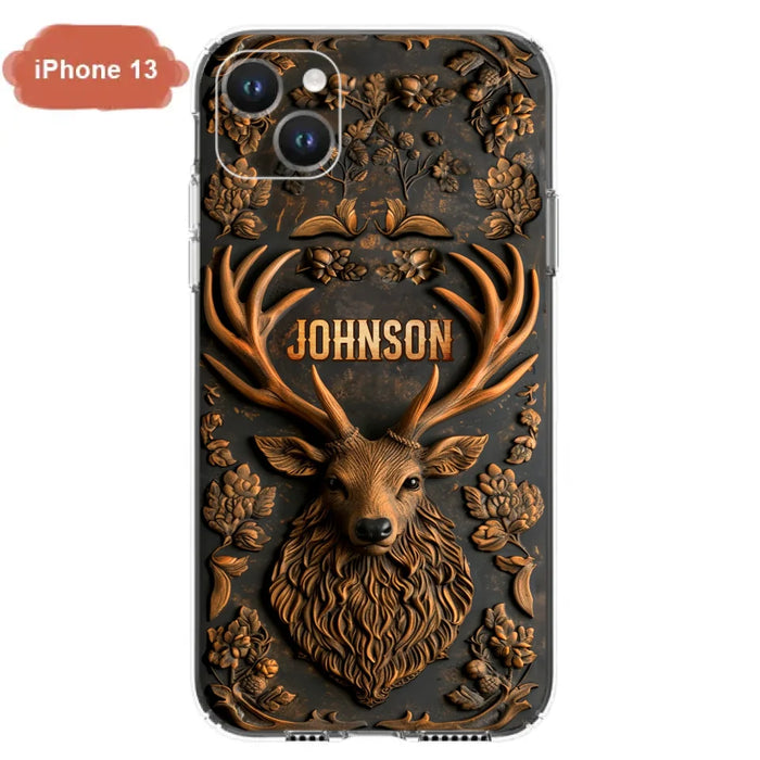 Personalized Deer Hunting 3D Printed Effect Phone Case - Gift Idea For Hunting Lover - Case For iPhone/Samsung